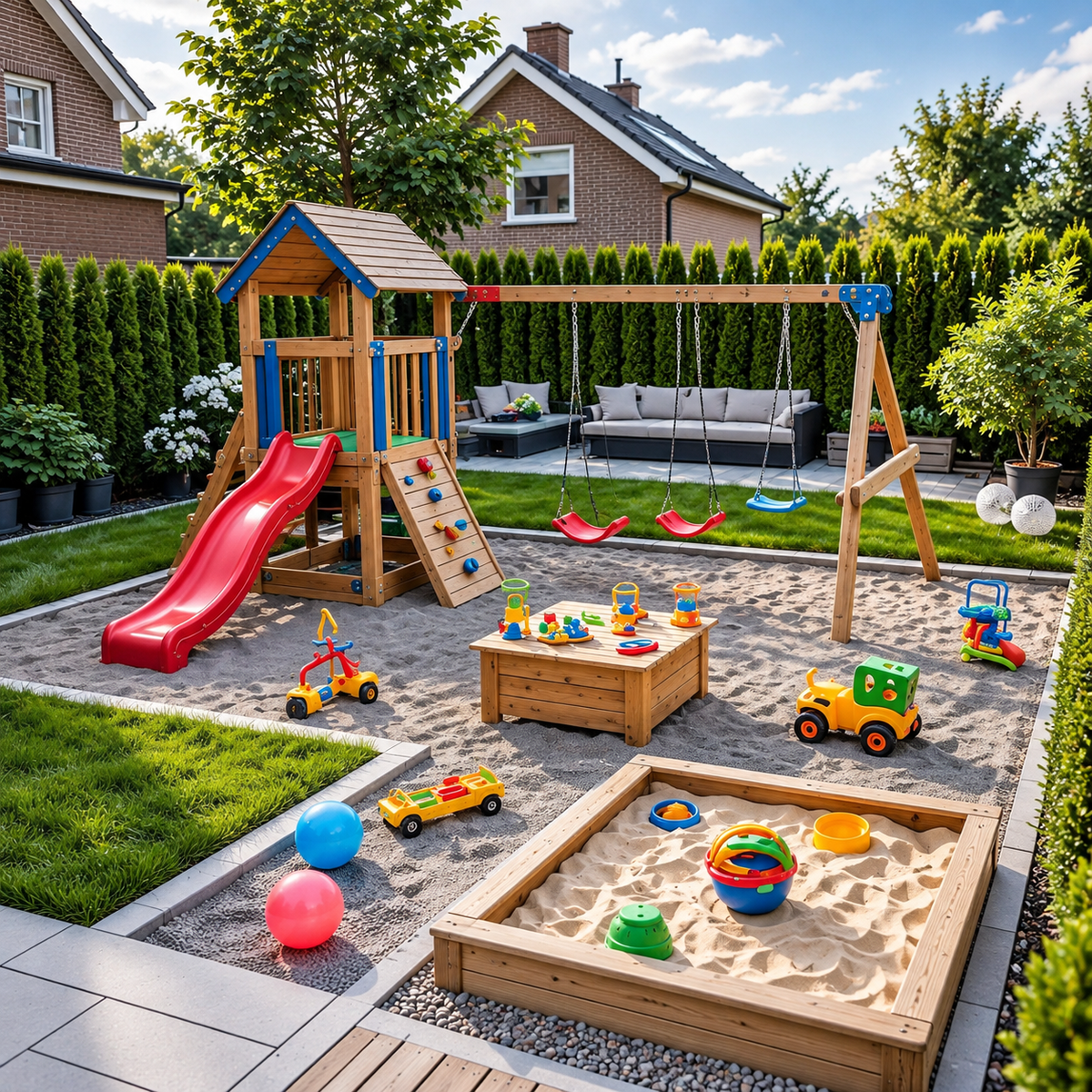 Bright Backyard Playground Oasis