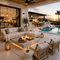Serene sunset on a luxurious patio