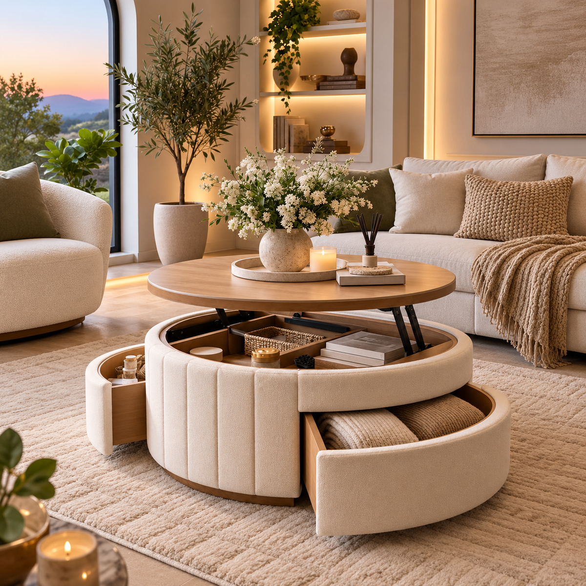 Cozy Lift-Top Coffee Table Living Room