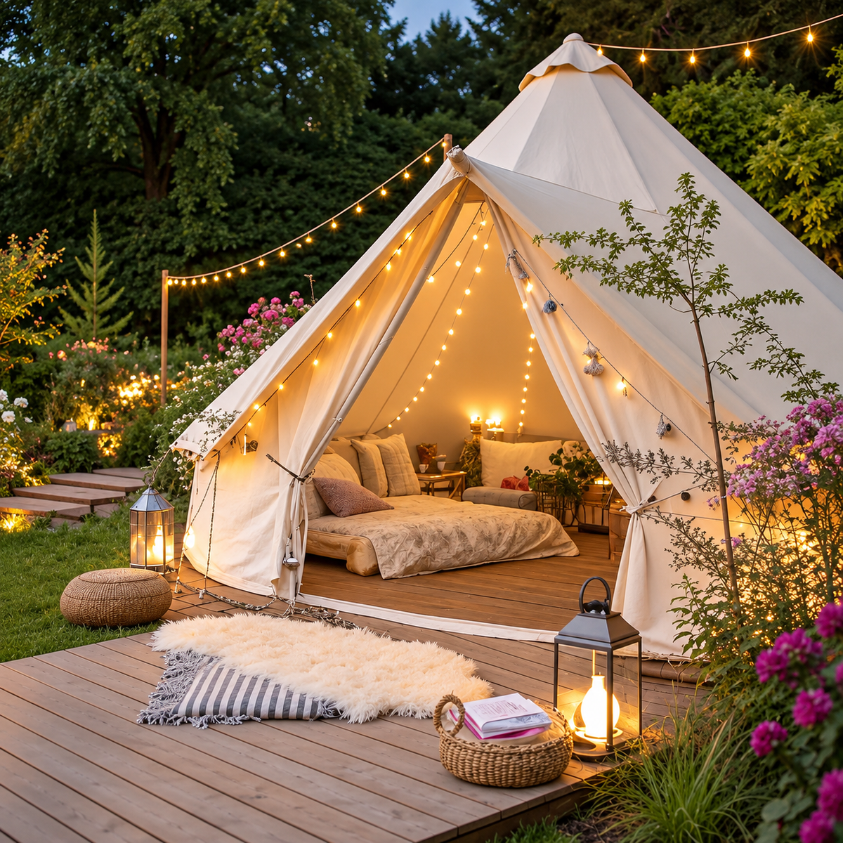Cozy Twilight Garden Glamping Tent