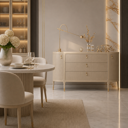 Elegant modern dining room ambiance