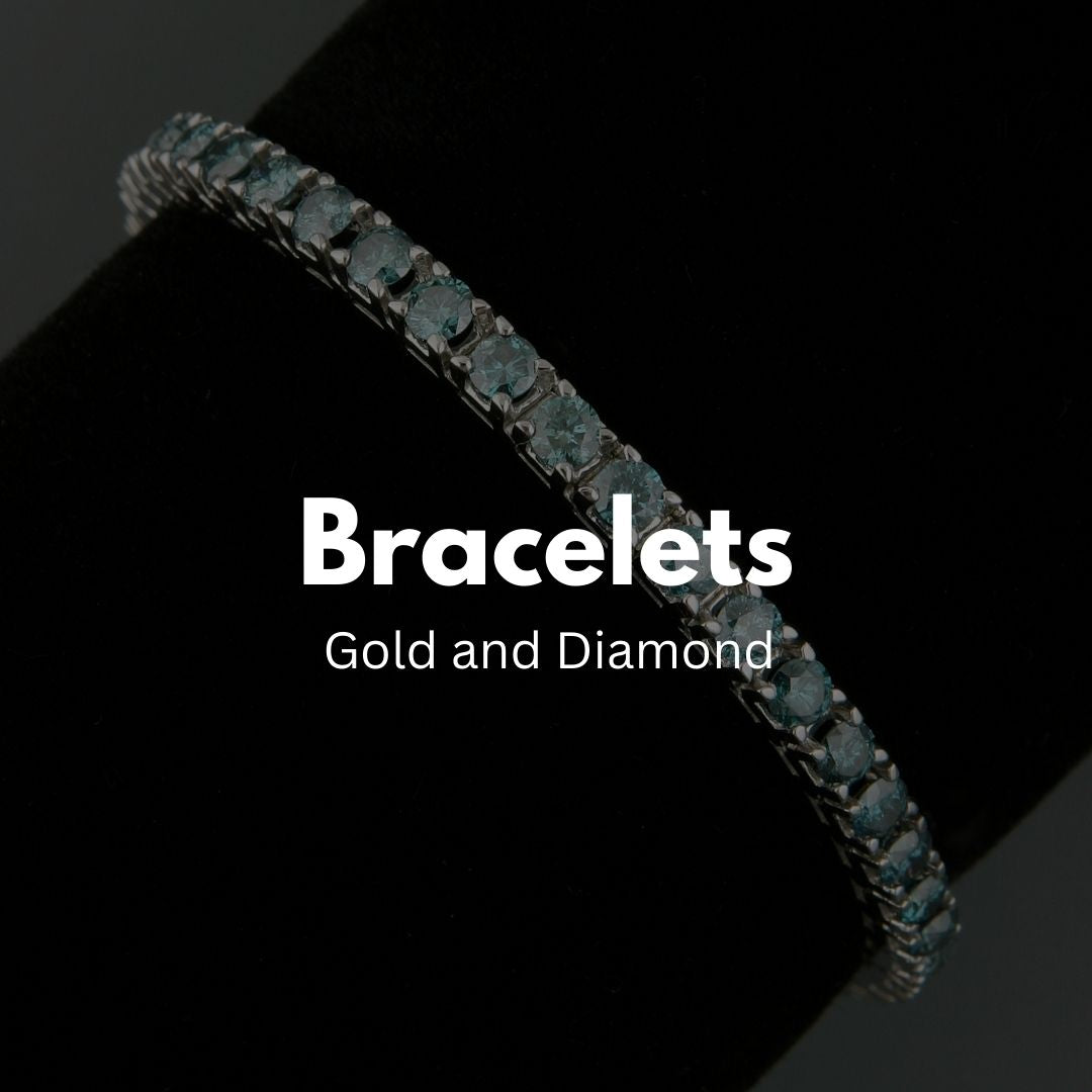 Gold and diamond bracelets featuring elegant designs.