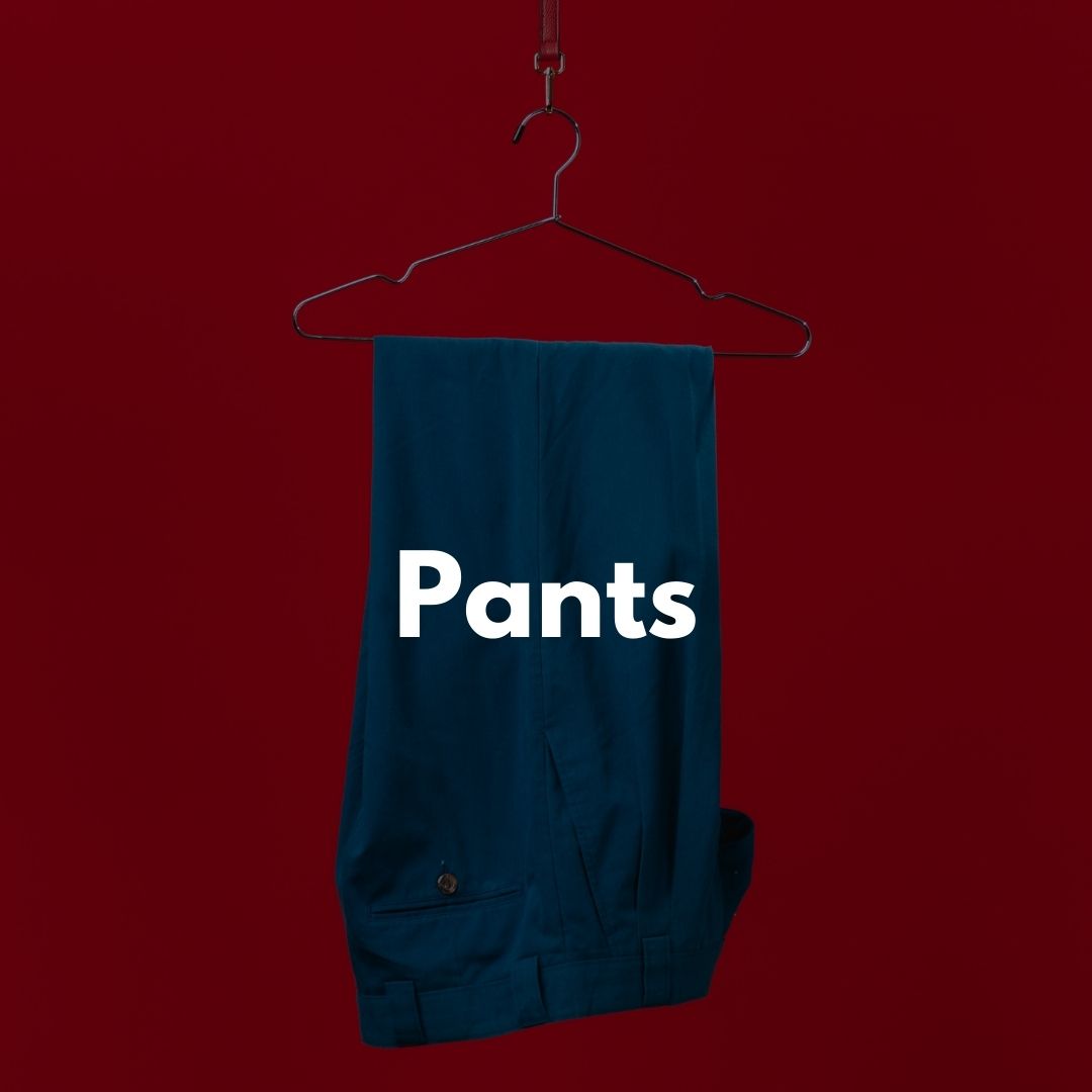 Men’s pants in different cuts and styles, suitable for casual and formal occasions.