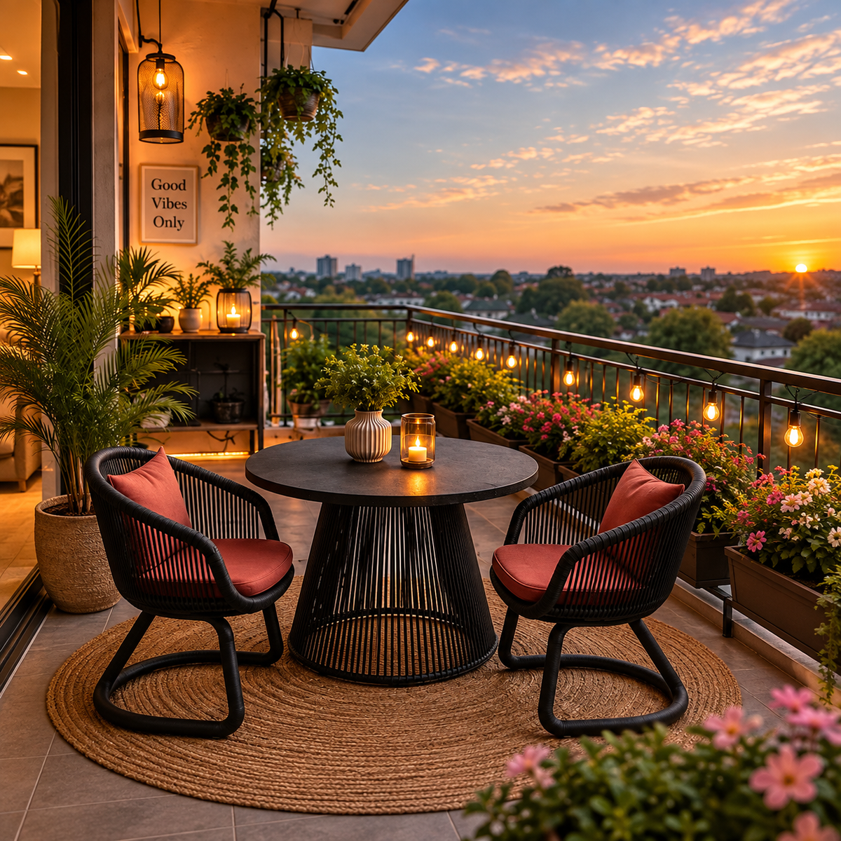 Golden Hour Balcony Good Vibes