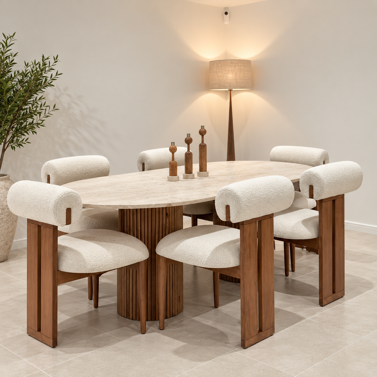Minimalist Beige Dining Room Retreat