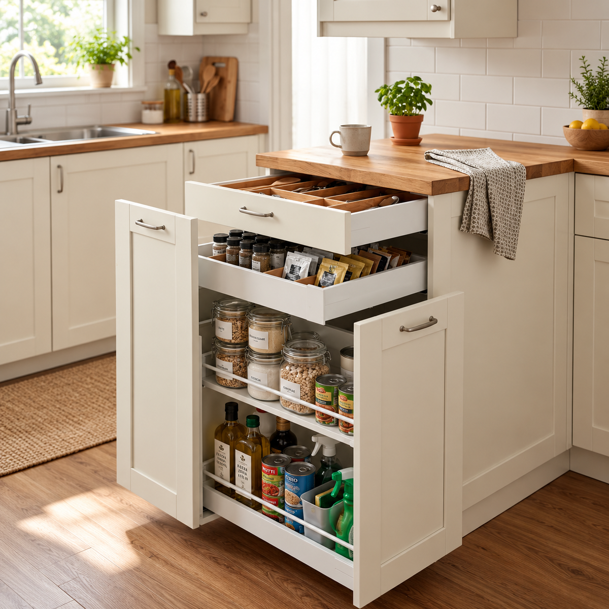 Organized Farmhouse Kitchen Pantry