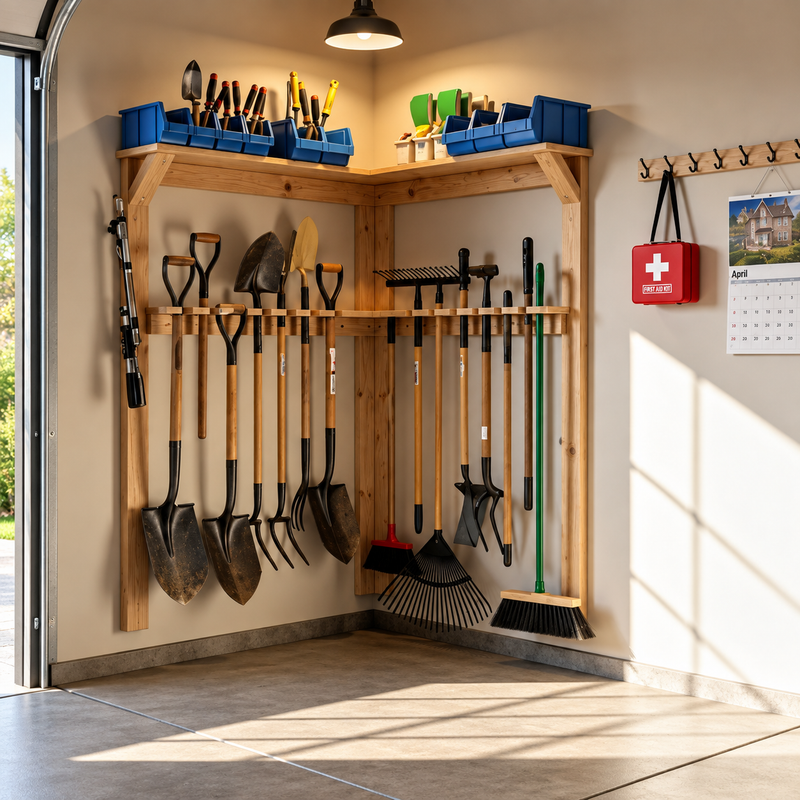 Organized Garden Tool Corner
