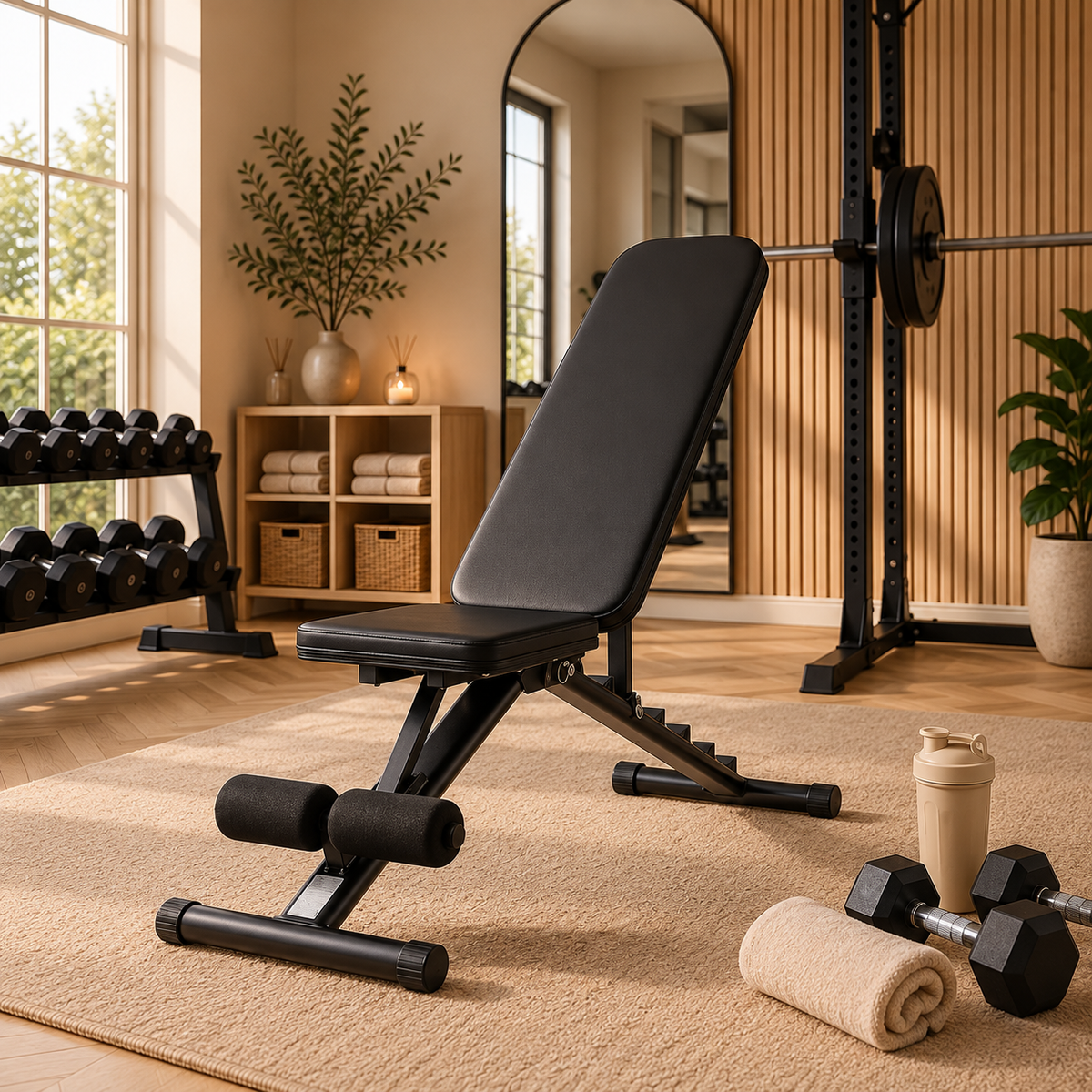 Sunlit Scandinavian Home Gym