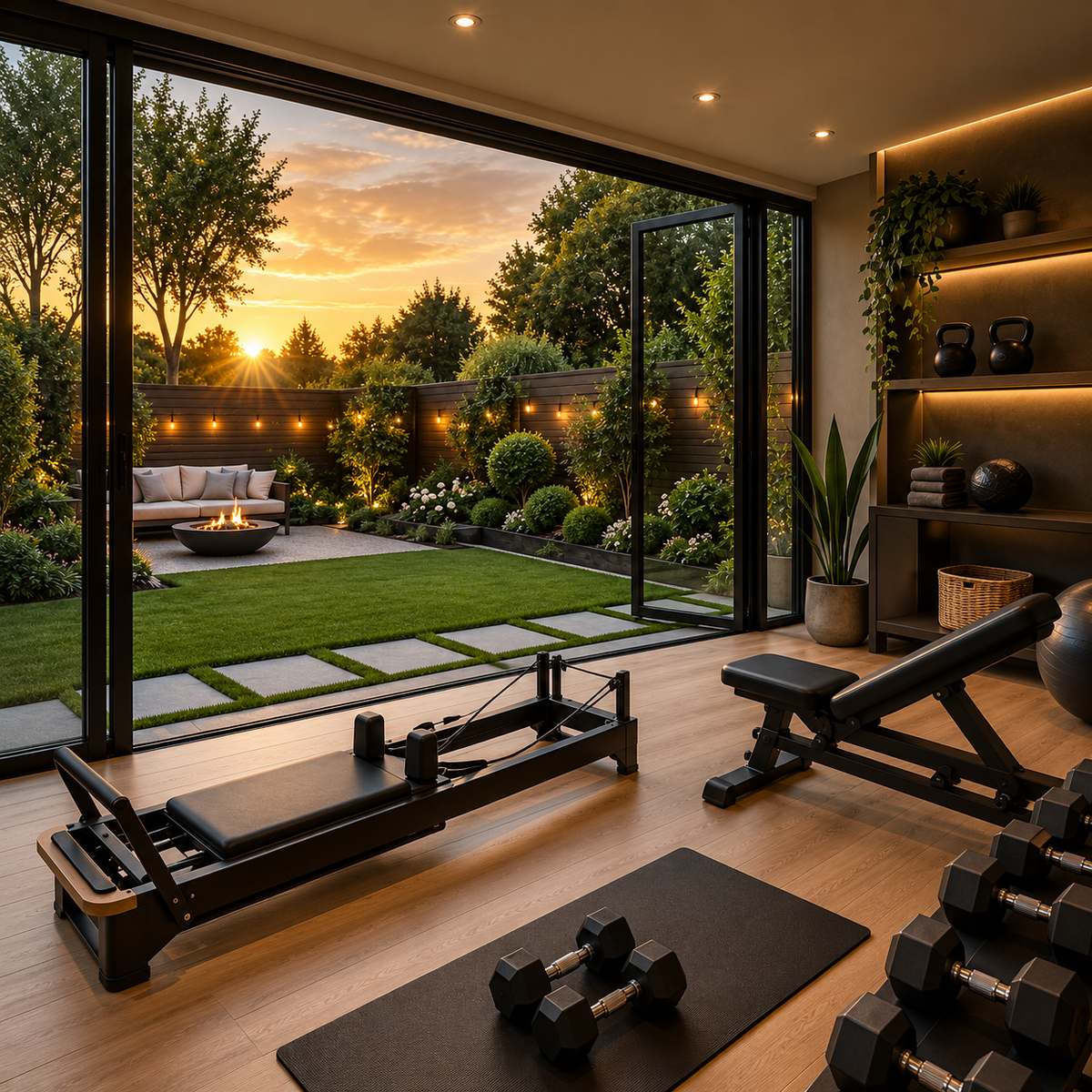 Sunset Home Gym and Garden Retreat