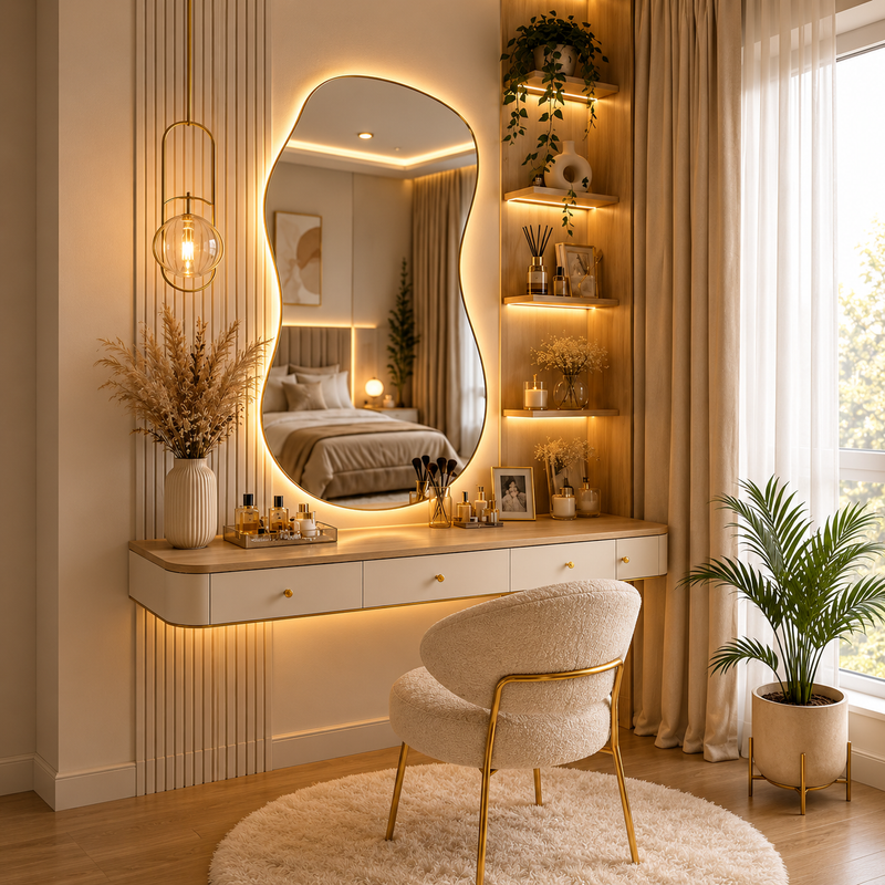 Warm Luxury Vanity Nook