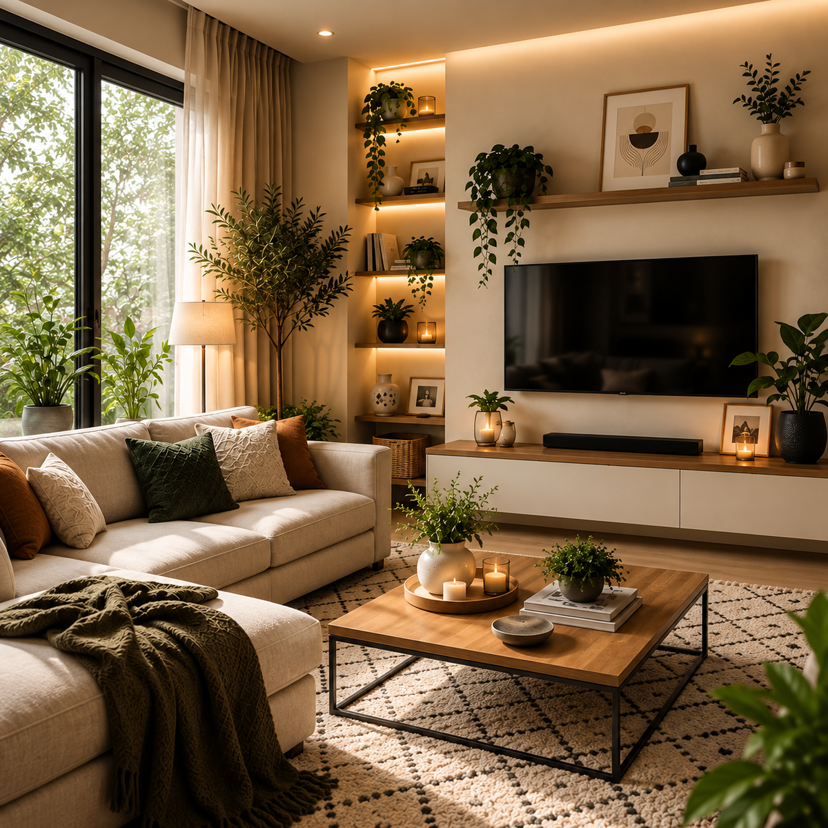 Warm Scandinavian Living Room Retreat
