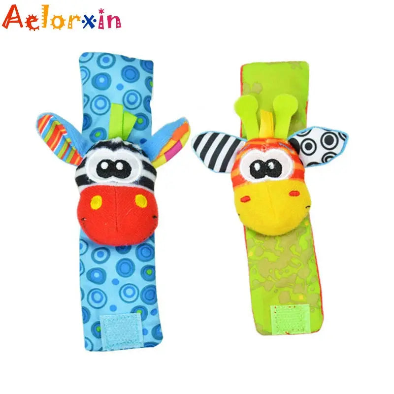 0-12 Months Baby Toy Baby Rattles Toys Animal Socks Wrist Strap +Rattle Baby Foot Socks Bug Wrist Strap  Baby Socks - Eloy Royal