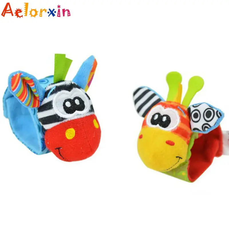 0-12 Months Baby Toy Baby Rattles Toys Animal Socks Wrist Strap +Rattle Baby Foot Socks Bug Wrist Strap  Baby Socks - Eloy Royal