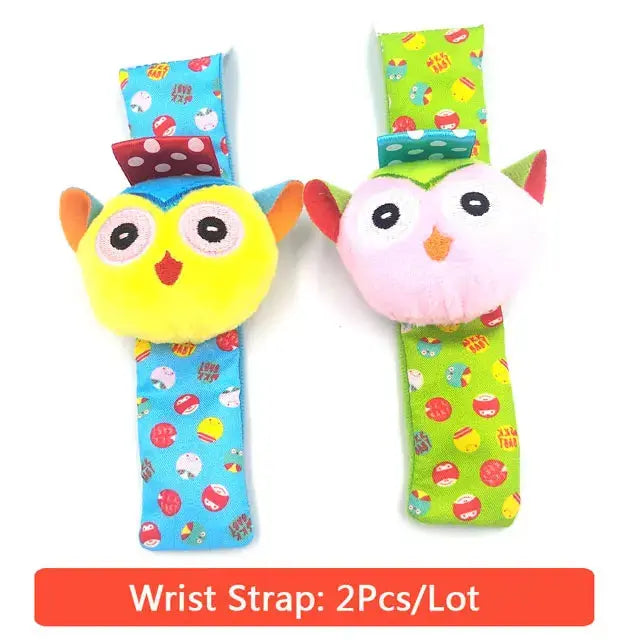 0-12 Months Baby Toy Baby Rattles Toys Animal Socks Wrist Strap +Rattle Baby Foot Socks Bug Wrist Strap  Baby Socks - Eloy Royal