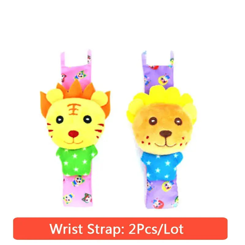 0-12 Months Baby Toy Baby Rattles Toys Animal Socks Wrist Strap +Rattle Baby Foot Socks Bug Wrist Strap  Baby Socks - Eloy Royal