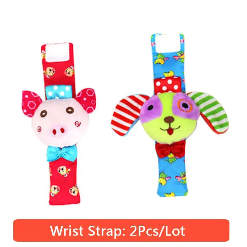 0-12 Months Baby Toy Baby Rattles Toys Animal Socks Wrist Strap +Rattle Baby Foot Socks Bug Wrist Strap  Baby Socks - Eloy Royal