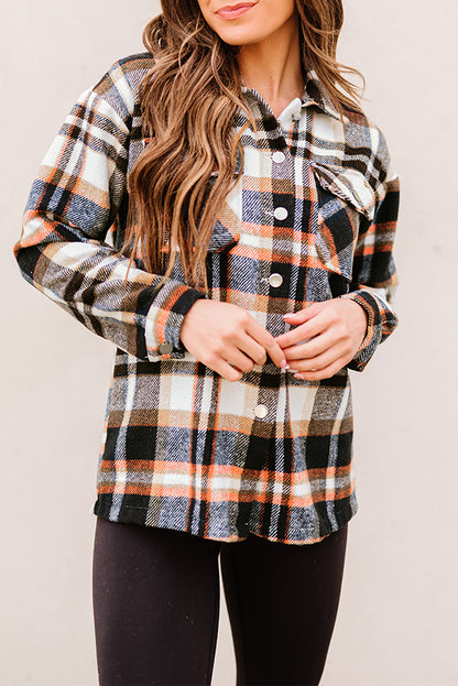 Multicolor Plaid Casual Button Up Flannel Shacket - Eloy Royal