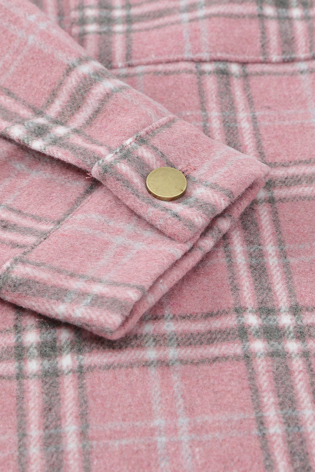 Wholesale Pink Plaid Casual Button Up Shirt Shacket with Slits - Eloy Royal