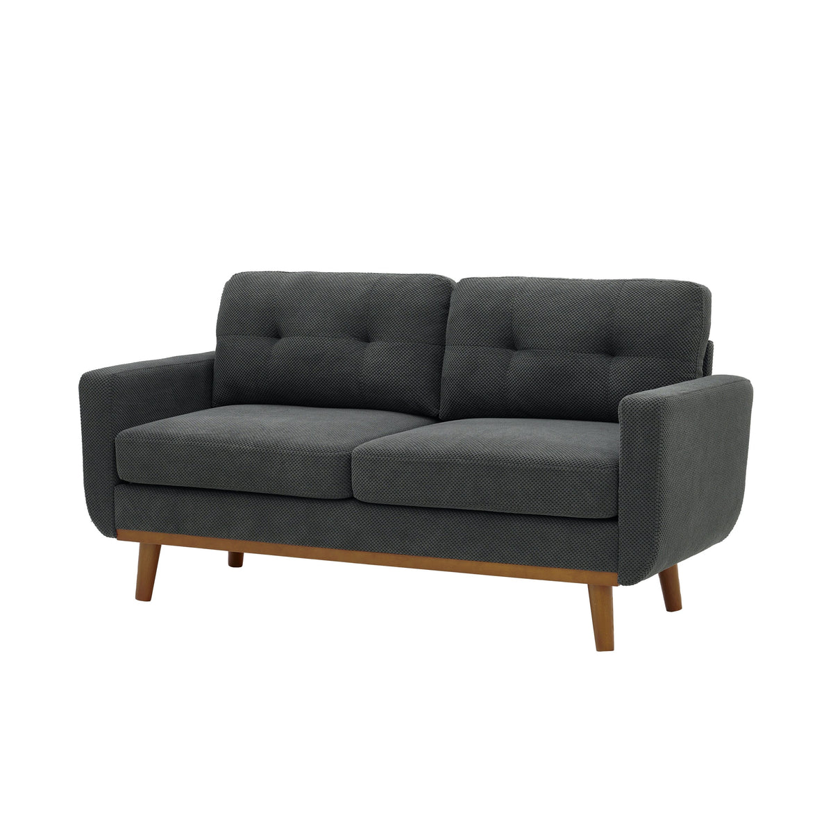 65-inch t Two-Seater Sofa in with Breathable Nubby Upholstery and Solid Wood Legs