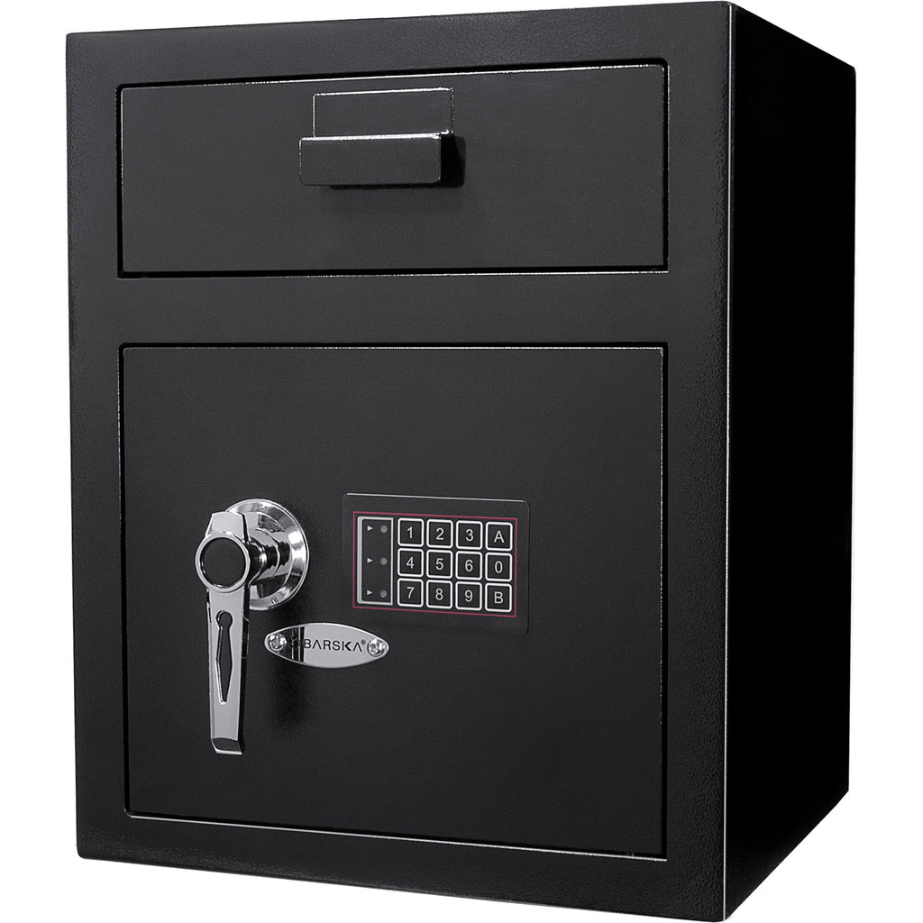 Digital Keypad Depository Safe Steel Construction Black 1.1 Cu Ft