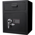 Digital Keypad Depository Safe Steel Construction Black 1.1 Cu Ft