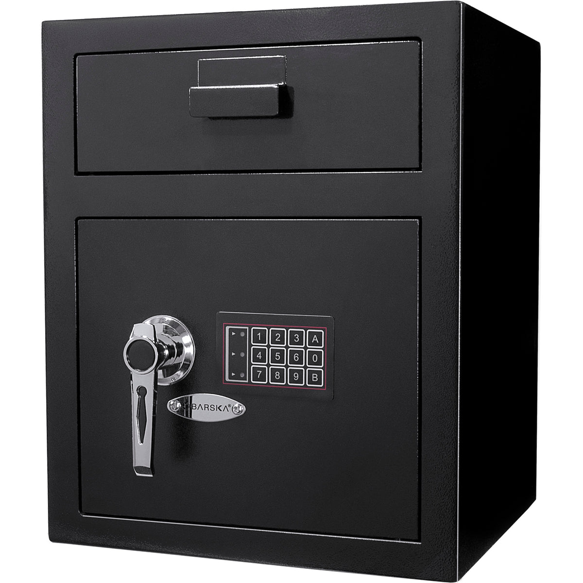 Digital Keypad Depository Safe Steel Construction Black 1.1 Cu Ft