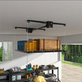 Overhead Garage Storage Rack 4x4 FT for High Ceilings 10-12 FT, 250LBS Capacity All-Steel Construction with Safety Lock (Installation Required, Heavy-Duty Garage Organizer)