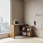 Modern 47'L Swivel Top Desk-Walnut - Eloy Royal