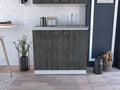 Brookeline Rectangle 2-Door Utility Sink and Cabinet White and Smokey Oak