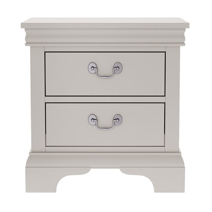 Classic Wooden Nightstand, 2 Storage Drawers, 22'L, Solid Wood