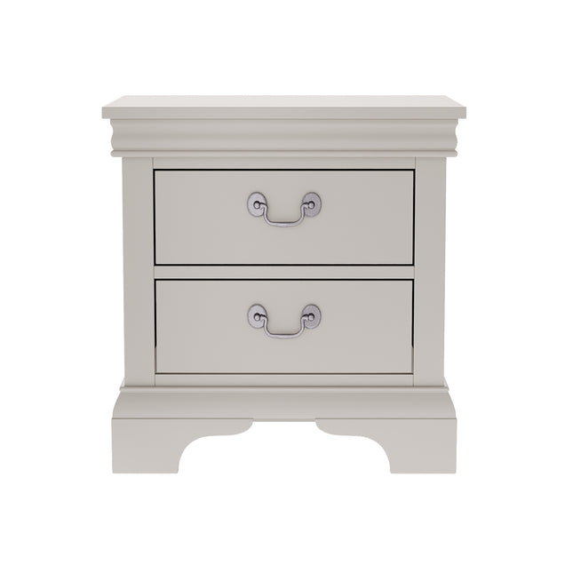 Classic Wooden Nightstand, 2 Storage Drawers, 22'L, Solid Wood