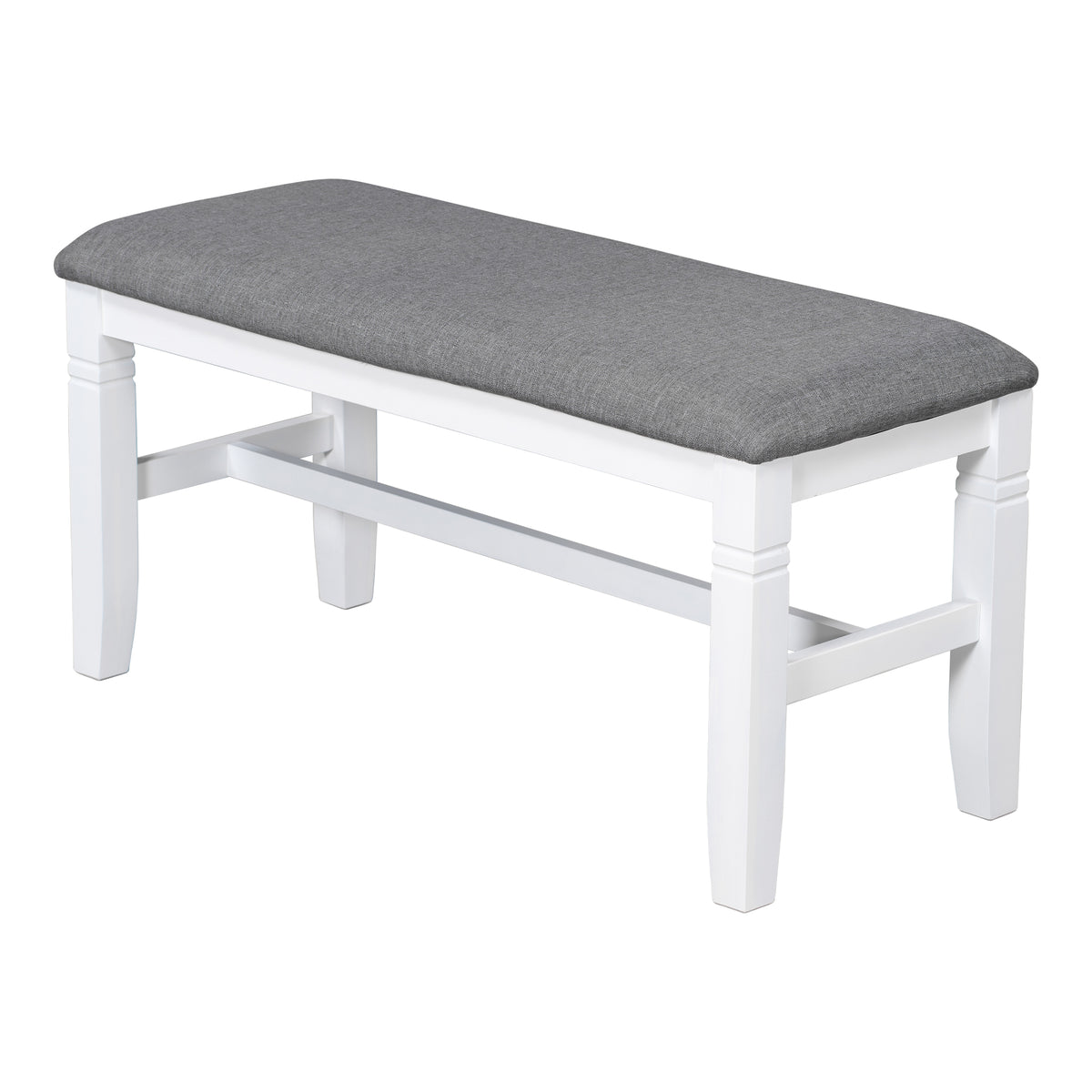 Tarragona 6-Piece Farmhouse Dining Set with Bench, Grey and White