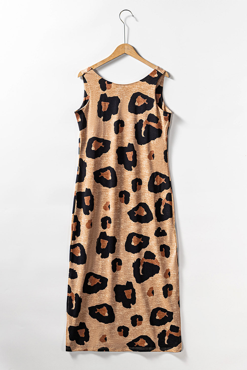 Leopard Split Open Back Sleeveless Maxi Dress - Eloy Royal