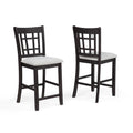 Mipo Counter Height Dining Chair Set of 2, Black Grid Back, White Seats