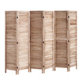 Wood Room Divider, 6 Panel Wood Folding Privacy Screen, 66.9 Inches Tall Indoor Louvered Partition Divider, Portable Decoration Screen, for Room Separation, Home, Office, Restaurant & Bedroom