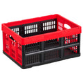 Plastic Collapsible Storage Bins, 32L 3 Packs, Stackable Folding Storage Crates with Handles, Holds 26 lbs Per Bin, Foldable Heavy Duty Containers, Space-Saving Baskets, for Home Organizing