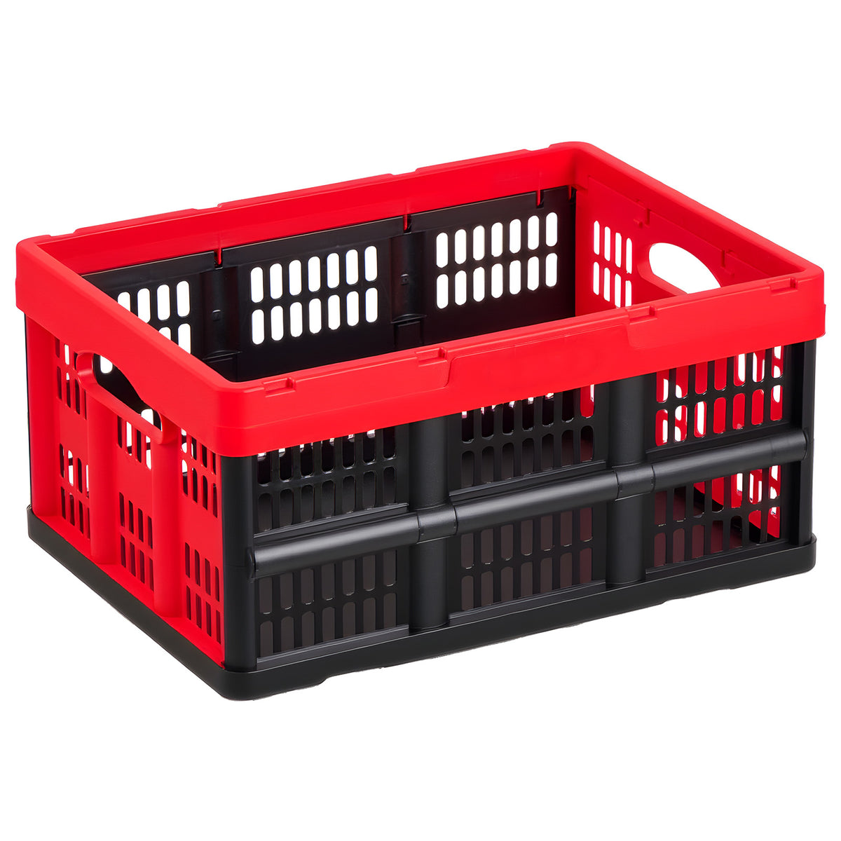 Plastic Collapsible Storage Bins, 32L 3 Packs, Stackable Folding Storage Crates with Handles, Holds 26 lbs Per Bin, Foldable Heavy Duty Containers, Space-Saving Baskets, for Home Organizing
