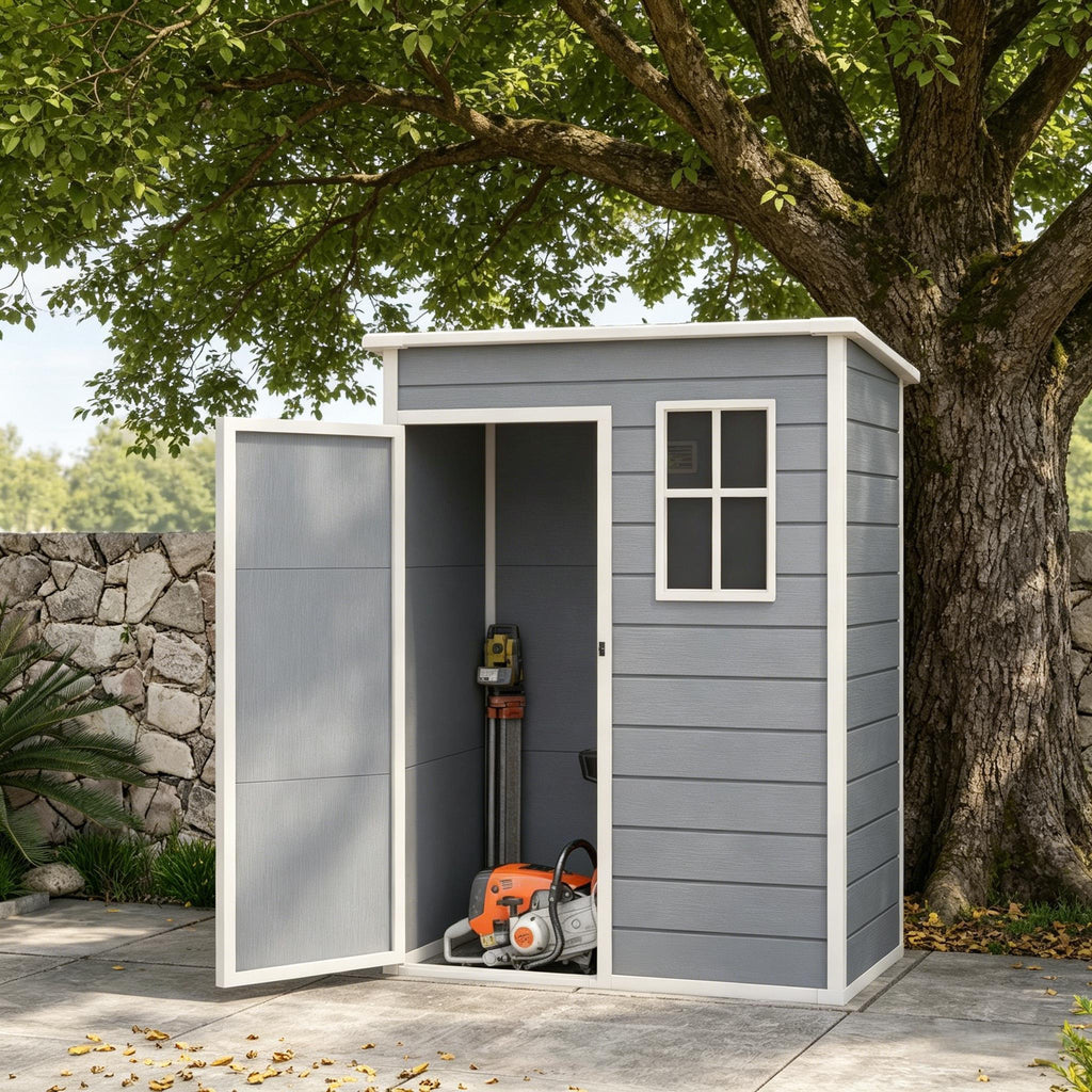 Garden Shed, 5'x3' Outdoor Storage Shed with Lock, Window, Vent, Utility Tool Shed
