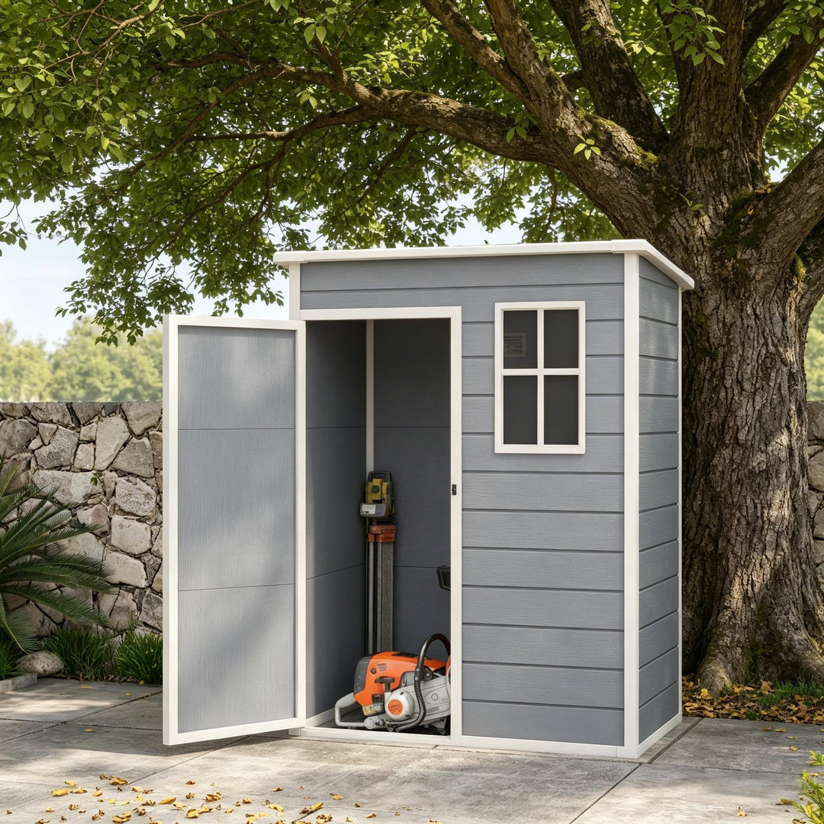 Garden Shed, 5'x3' Outdoor Storage Shed with Lock, Window, Vent, Utility Tool Shed