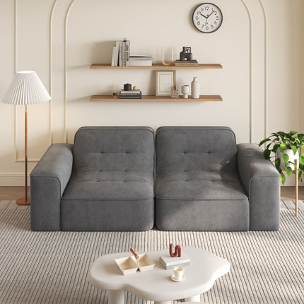 83.6' Modular Sectional 3-Seater Sofa with Tufted Design,Modern Sparkling Chenille Sofa,Deep Seat Couch for Living Room,Apartment, Office,Studio