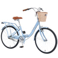 24 Inch Single Speed Folding Lady Bike , Durable Steel Frame,Compact Design for Easy Storage and Commuting