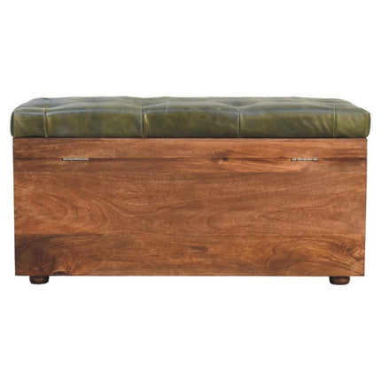 Solid Wood Roasted Almond Storage Trunk Bench
