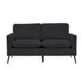 TS Nordic Retro Leather Upholstered Sofa Loveseat, Light Luxury Single Chair in Black with Breathable Faux Leather and Soft Cushions