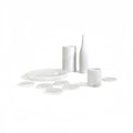 Luxury White Natural Marble Dining Room Accessories Set, 10 Pieces, Elegant Natural Stone