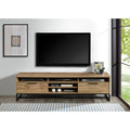 71 in Oak Wood TV Stand with 5 Shelves and 2 Drawers, Living Room Media Console for 70' to 80' TVs