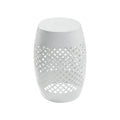 Filigree Lace-Cut Iron Side Table, White, 12 in