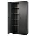 Metal Storage Cabinet, 68.9 in Lockable Steel Garage Cabinet with 4 Adjustable Shelves, 2 Magnetic Doors, 2 Keys, 5 Tiers Tool Storage for Pantry, Warehouse, Basement, Laundry, Office, Black