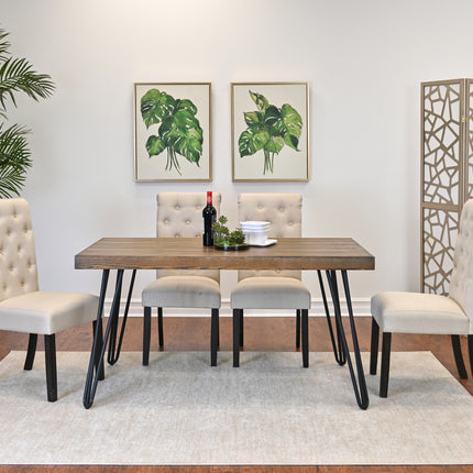 Ashford 5-Piece Dining Set, Hairpin Dining Table with 4 Chairs, 4 Color Options
