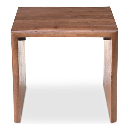 Side Table, Rustic Design, Solid Acacia Wood, Live-Edge Detailing, Water-Based Finish, Brown