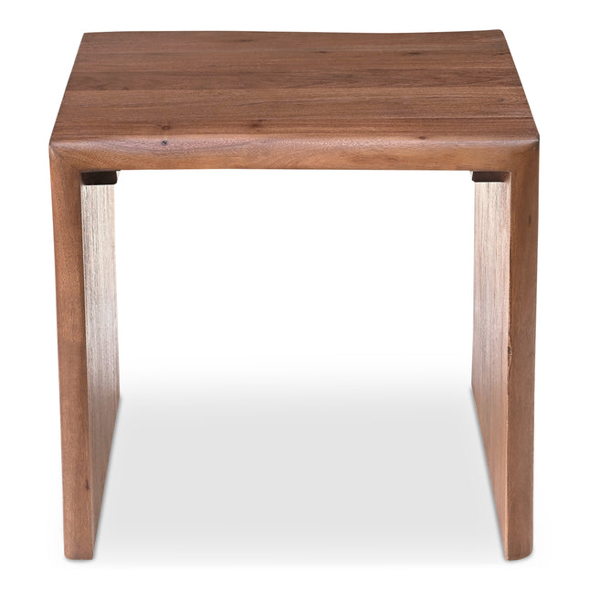 Side Table, Rustic Design, Solid Acacia Wood, Live-Edge Detailing, Water-Based Finish, Brown